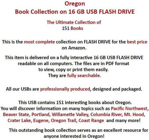 151 كتابًا - ولاية أوريغون - أو شمال غرب المحيط الهادئ، ولاية بيفر، بورتلاند جبل هود - محرك أقراص فلاش USB in Kuwait