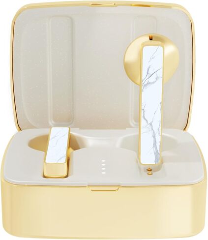 ELLA'S EARS Wireless Earbuds for Women, 360 Hrs Handmade Rare White Turquoise, 100Hrs Play Time, IP55 Waterproof Bluetooth 5.3 Headphones, 100 FT Rapid Pairing Stereo Upgrade Earphones for iOS/Android in Kuwait