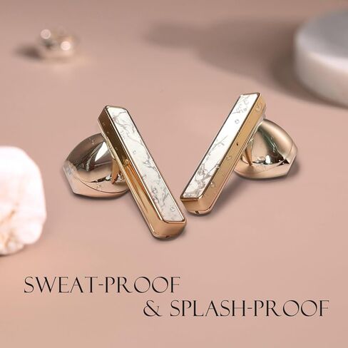 ELLA'S EARS Wireless Earbuds for Women, 360 Hrs Handmade Rare White Turquoise, 100Hrs Play Time, IP55 Waterproof Bluetooth 5.3 Headphones, 100 FT Rapid Pairing Stereo Upgrade Earphones for iOS/Android in Kuwait