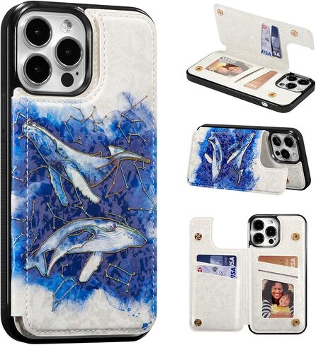 UEEBAI Wallet Case for iPhone 13 Pro Max 6.7 inch with Card Holders, PU Leather Cover Kickstand RFID Blocking Double Magnetic Clasp Rilievo Flower Shockproof Flip Case for Women Girls - Tree Vine in Saudi Arabia