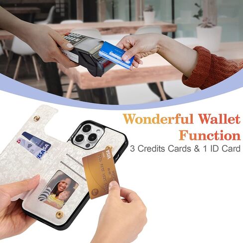 UEEBAI Wallet Case for iPhone 13 Pro Max 6.7 inch with Card Holders, PU Leather Cover Kickstand RFID Blocking Double Magnetic Clasp Rilievo Flower Shockproof Flip Case for Women Girls - Tree Vine in Saudi Arabia