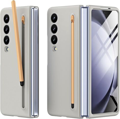 Miimall for Samsung Z fold 5 Matte Case with S Pen, fold 5 Case Pen with Pen Holder + Front Screen Protector Case for Galaxy Z fold 5 Phone Case Sky Blue in Saudi Arabia