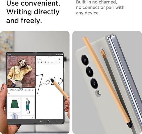 Miimall for Samsung Z fold 5 Matte Case with S Pen, fold 5 Case Pen with Pen Holder + Front Screen Protector Case for Galaxy Z fold 5 Phone Case Sky Blue in Saudi Arabia