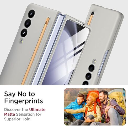 Miimall for Samsung Z fold 5 Matte Case with S Pen, fold 5 Case Pen with Pen Holder + Front Screen Protector Case for Galaxy Z fold 5 Phone Case Sky Blue in Saudi Arabia