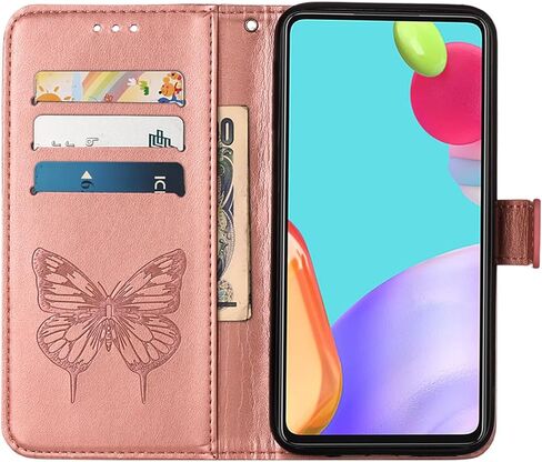 متوافق مع حافظة Troomi Phone Pro حافظة Troomi Phone Pro حافظة Troomi Phone Pro 2024 مقاس 6.5 بوصة [حافظة قلابة بمحفظة جلدية مغناطيسية على شكل فراشة مع حامل لبطاقة الائتمان] - ذهبي وردي in Kuwait