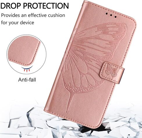 متوافق مع حافظة Troomi Phone Pro حافظة Troomi Phone Pro حافظة Troomi Phone Pro 2024 مقاس 6.5 بوصة [حافظة قلابة بمحفظة جلدية مغناطيسية على شكل فراشة مع حامل لبطاقة الائتمان] - ذهبي وردي in Kuwait