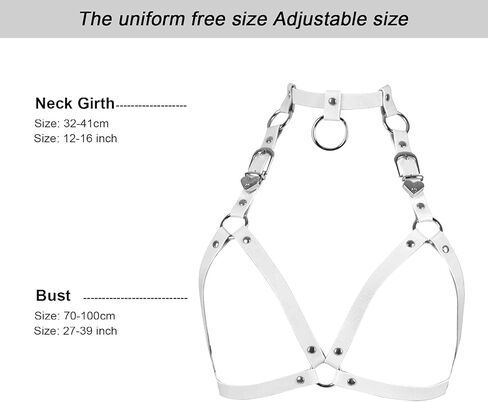 Women's Leather Tops Lingerie Full Cage Harness Body Punk Gothic Garter Belts Waist Belt Adjustable Size Festival Rave (Red) in Kuwait