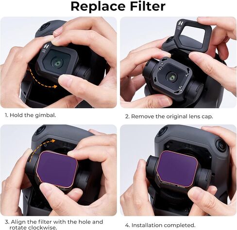 K&F Concept Mavic 3 Classic ND16 4 Stop Lens Filter, 28 Multi-Coated Neutral Density Filter Compatible with DJI Mavic 3 Classic Drone in Saudi Arabia