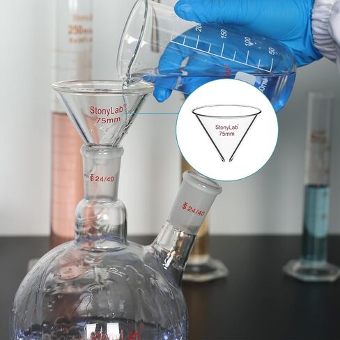 قمع زجاجي من stonylab، قمع بدون جذع من زجاج البورسليكات السميك بقطر داخلي 90 مم للاستخدام في المختبر in Saudi Arabia