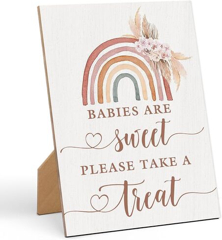 Babies are Sweet Take a Treat Sign Baby Shower Sign-8×11 Inches, Here Comes The Sun Wooden Game Sign, Gender Neutral Tabletop Decor for Gender Reveal Party, Baby Shower Decoration-LA34 in Kuwait