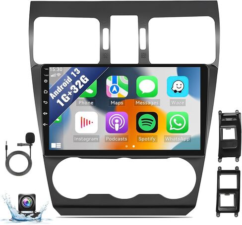 SIXWIN Android Car Stereo for Subaru Forester 2016-2018 راديو السيارة مع Apple CarPlay اللاسلكي Android Auto Mirror Link 1G+32G 9 بوصة تعمل باللمس بلوتوث GPS للملاحة WiFi HiFi FM كاميرا احتياطية MIC in Kuwait