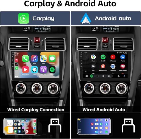 SIXWIN Android Car Stereo for Subaru Forester 2016-2018 راديو السيارة مع Apple CarPlay اللاسلكي Android Auto Mirror Link 1G+32G 9 بوصة تعمل باللمس بلوتوث GPS للملاحة WiFi HiFi FM كاميرا احتياطية MIC in Kuwait