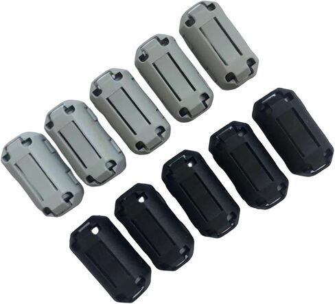 Inner 0.28inch(7mm) Electronics Filter Ferrite Core Ferrite Bead Ferrite Clamps Ferrite Clips on Data or Power Supply Cables Black or Grey for Choice 10pcs/lot (Grey) in Kuwait