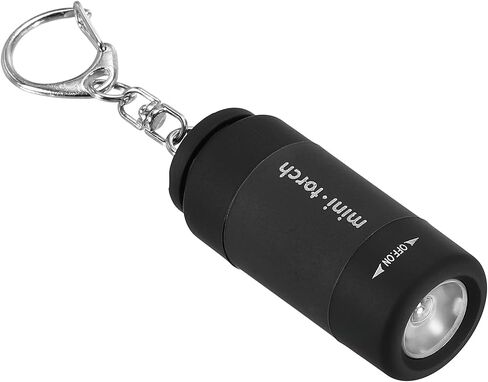 PATIKIL 2.1" Mini Rechargeable LED Keychain Flashlight, EDC Portable Small Torch with USB Charging for Everyday Carry, Black in Saudi Arabia