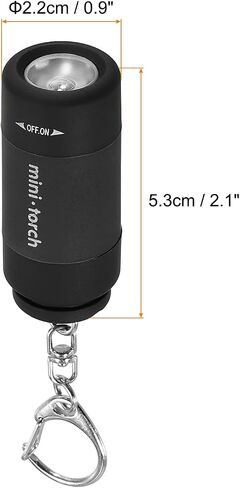 PATIKIL 2.1" Mini Rechargeable LED Keychain Flashlight, EDC Portable Small Torch with USB Charging for Everyday Carry, Black in Saudi Arabia