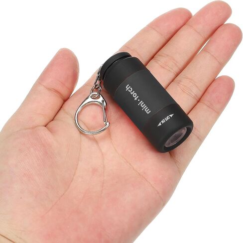 PATIKIL 2.1" Mini Rechargeable LED Keychain Flashlight, EDC Portable Small Torch with USB Charging for Everyday Carry, Black in Saudi Arabia