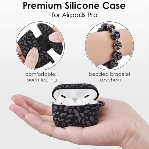 Case for Airpods Pro (2019), Filoto Silicone Airpod Pro Case Cover with Cute Bling Bracelet Keychain for Women Girls, Apple Airpods Pro Protective Wireless Charging Case (Cactus Green) in Saudi Arabia