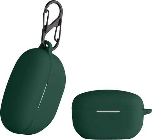 kwmobile Case Compatible with Sony WF-1000XM5 Case - Silicone Cover Holder for Earbuds - Dark Green in Kuwait