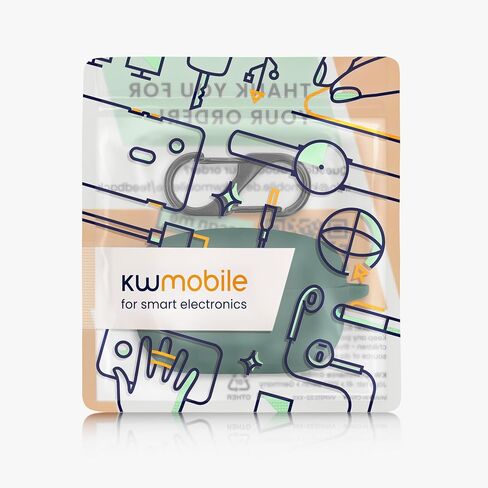 kwmobile Case Compatible with Sony WF-1000XM5 Case - Silicone Cover Holder for Earbuds - Dark Green in Kuwait