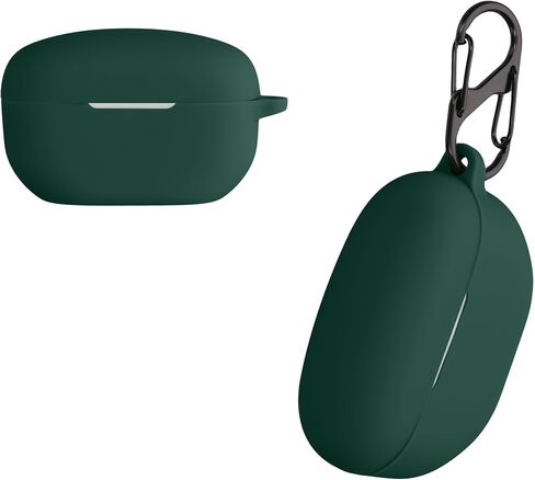 kwmobile Case Compatible with Sony WF-1000XM5 Case - Silicone Cover Holder for Earbuds - Dark Green in Kuwait