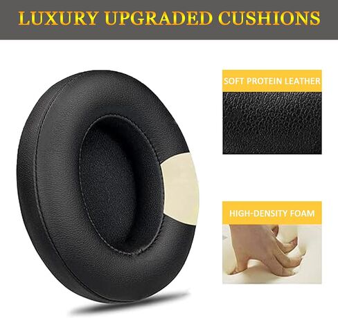 hopopower Replacement Earpads for Beats Studio 2 & Studio 3 Wired & Wireless Headphones, Ear Pads Cushions with Softer Protein Leather, Noise Isolation Memory Foam (Black) in Kuwait
