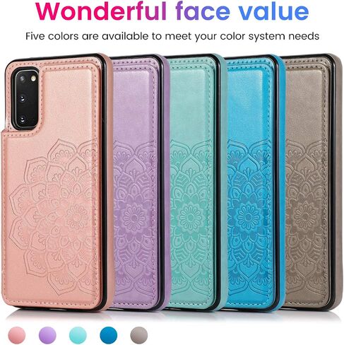 Samsung Galaxy S20 5G Case S20 Card Credit Holder Wallet Protective Cover with Card Slot and Leather Case for Samsung S20 6.2Inch (Gray) in Saudi Arabia