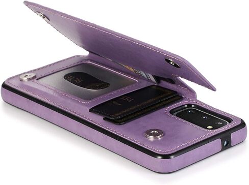 Samsung Galaxy S20 5G Case S20 Card Credit Holder Wallet Protective Cover with Card Slot and Leather Case for Samsung S20 6.2Inch (Gray) in Saudi Arabia