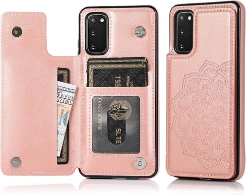Samsung Galaxy S20 5G Case S20 Card Credit Holder Wallet Protective Cover with Card Slot and Leather Case for Samsung S20 6.2Inch (Gray) in Saudi Arabia