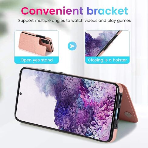 Samsung Galaxy S20 5G Case S20 Card Credit Holder Wallet Protective Cover with Card Slot and Leather Case for Samsung S20 6.2Inch (Gray) in Saudi Arabia