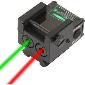 Dual Aiming Tactical Compact Rail Laser Sight XYH06 Green & Red Laser USB Rechargeable Picatinny Rail Mount Low Profile for Pistols Handguns