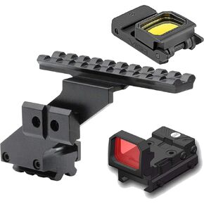 Combo of 2 - Hand Guns Picatinny Rail Mount Accessories with Micro Red Dot Sight & RMT S2 5 MOA Foldable Red Dot Reflex Sight Set for 20mm