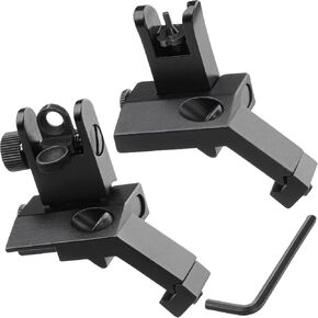 45 Degree Offset Flip Up Iron Sights Rapid Transition Front and Rear Backup Sights