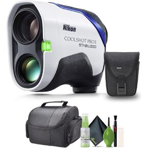 Nikon 6x21 CoolShot Pro II Stabilized Waterproof Golf Laser Rangefinder with Slope (16758) + Case + Cleaning Kit