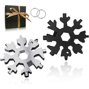 Snowflake Multitool, 18 in 1 Snowflake Stainless Steel Multi Tool, Compact Flat Phillips Screwdriver Wrench/Bottle Opener Kit, Gifts for Men, Cool Gadgets for Men, Mini Durable and Portable.
