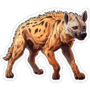 Hyena Sticker Decal Vinyl Small Waterproof for Water Bottle Mug Passport Book Scrapbook Notebook Laptop Tumbler Skateboard Computer Phone Size Funny Gift Car Stickers ID44990