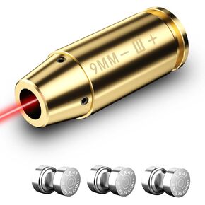 Bore Sight Laser 9MM Red Dot Laser Boresighter with a Set of 2 Batteries (Total of 6 Batteries)