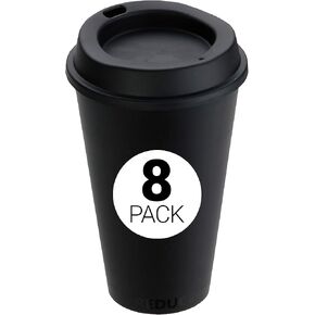 coffee cups reusable, reusable coffee cups, reusable hot cups with lids, coffee cup travel reusable, plastic coffee cups with lids reusable, reusable coffee cup to go, Made in The USA. (8)