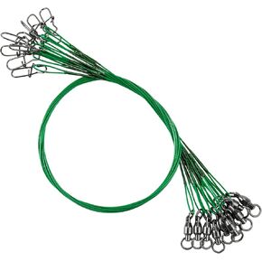 Atibin Wire Line Fishing Leaders Steel Heavy Duty Wire Leader Fishing Rigs Saltwater Fishing Leader Stainless Black Nickel