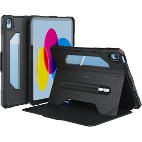 Case for iPad 10th Generation 10.9 Inch (2022) Premium Vegan Leather Protective Case Cover with Magnetic Stand and Pencil Holder (Model #s A2696, A2757, A2777)