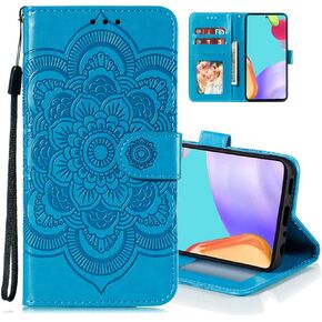 Case for Moto E 2020 Wallet Case Moto E 2020 Case Leather Slim Flip Case Embossing Magnetic Closure Protection with Card Holder Stand Case for Motorola Moto E 2020 Mandala Brown LD