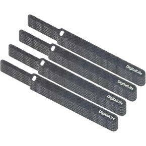 DigitalLife Reusable MIDI/Audio Managment Cable Straps Ties - 160x12mm, Black, 30pcs, Self Hook & Loop