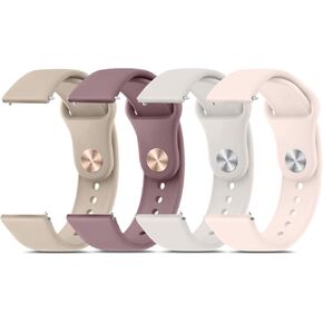 4 Pack Silicone Watch Bands, 20mm 22mm Quick Release Soft Sport Replacement Watch Strap for Women Men