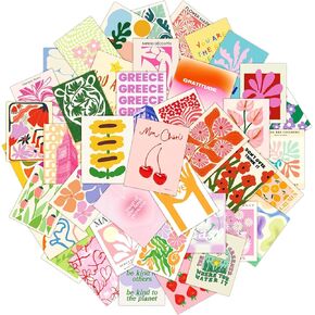 Green Aesthetic Stickers for Water Bottle, 50Pcs Aesthetic Motivational Stickers for Girls Teens, Vinyl Waterproof Inspirational Stickers for Water Bottle Laptop Journal Scrapbook Supplies(Green)
