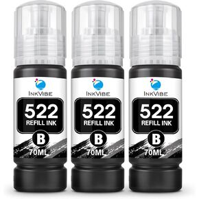 522 Black Ink Bottle Refill, High Capacity,Replacement for Epson 522 Ink Compatible with Epson ET-2720, ET-2800, ET-2803, ET-4800,ET-4700,ET-2400 ET-2840,ET-4810 Printer,522 Ink Black