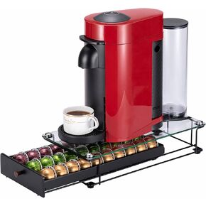 ZCDCP Nespresso Pods Holder Vertuo Pod Holder Coffee Capsule Holder Drawer Black 30 Pods