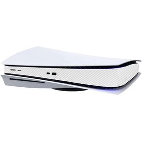 Side Strip Sticker Protective Film Compatible with PS5, Skin Sticker Decoration Carbon Fiber Frosting Sticker Console Digital Disk Protector Faceplate Shell Compatible with PS5 White