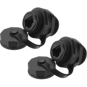 MECCANIXITY RJ45 Panel Mount Coupler, IP67 Shielded Industrial Panel Mount Bulkhead Ethernet LAN Pass Through Connector for CAT6E/CAT6/CAT5E/CAT5, Pack of 5
