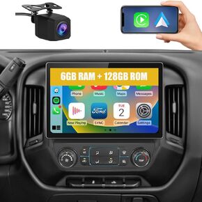 13.1 inch [6G+128G] Car Radio Stereo for Chevy Silverado GMC Sierra 2014-2018 with GPS WiFi SWC Wireless CarPlay Android Auto