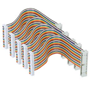 S erounder 5Pcs GPIO Ribbon Cable for Raspberry Pi Male to Female 40pin Breadboard Jumper Wire Computer Accessories 20cm(Male to Female)