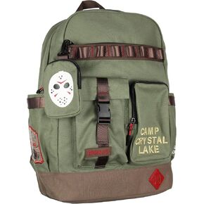 Friday the 13th Backpack Camp Crystal Lake Rugged Travel Backpack w/Padded Laptop Sleeve For Men Women